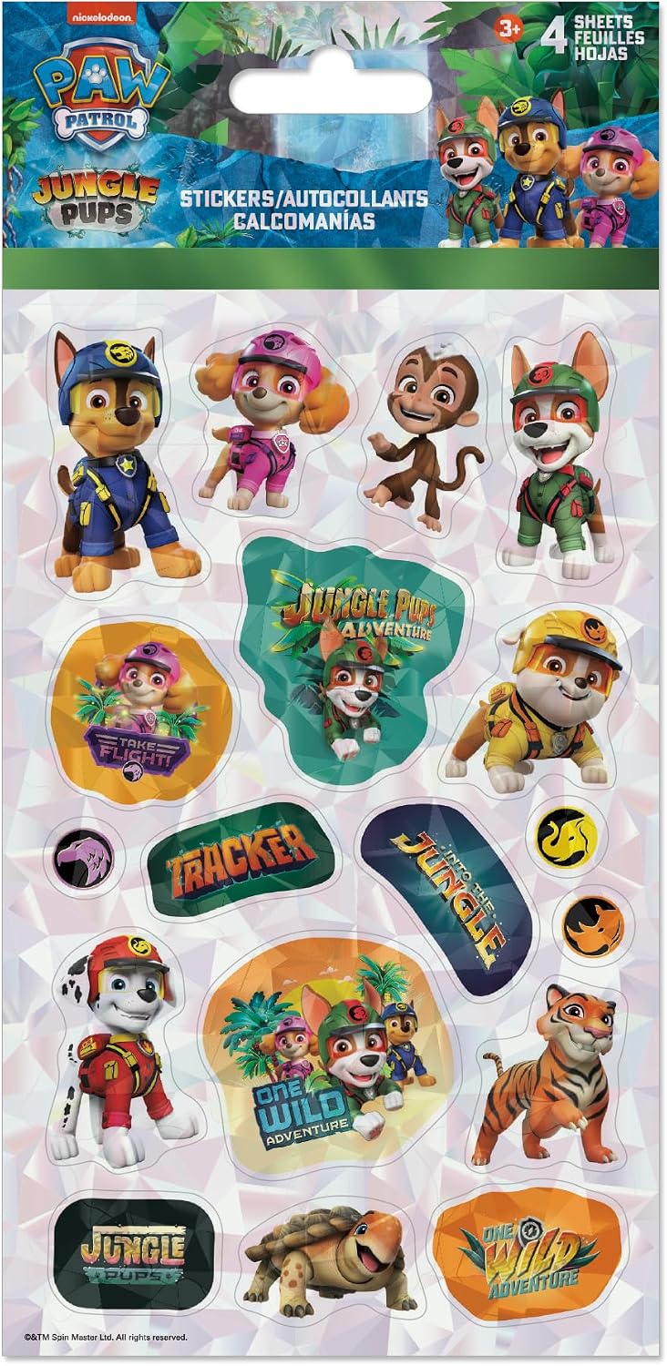 Nickelodeon - Paw Patrol - Jungle Vibes Standard Stickers - 4 Sheet