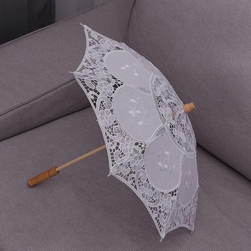 Miniatura 9 de Zerodeko Paraguas de encaje bordado vintage para boda nupcial paraguas de fiesta de los años 20 disfraz de fotos accesorios para boda fiesta