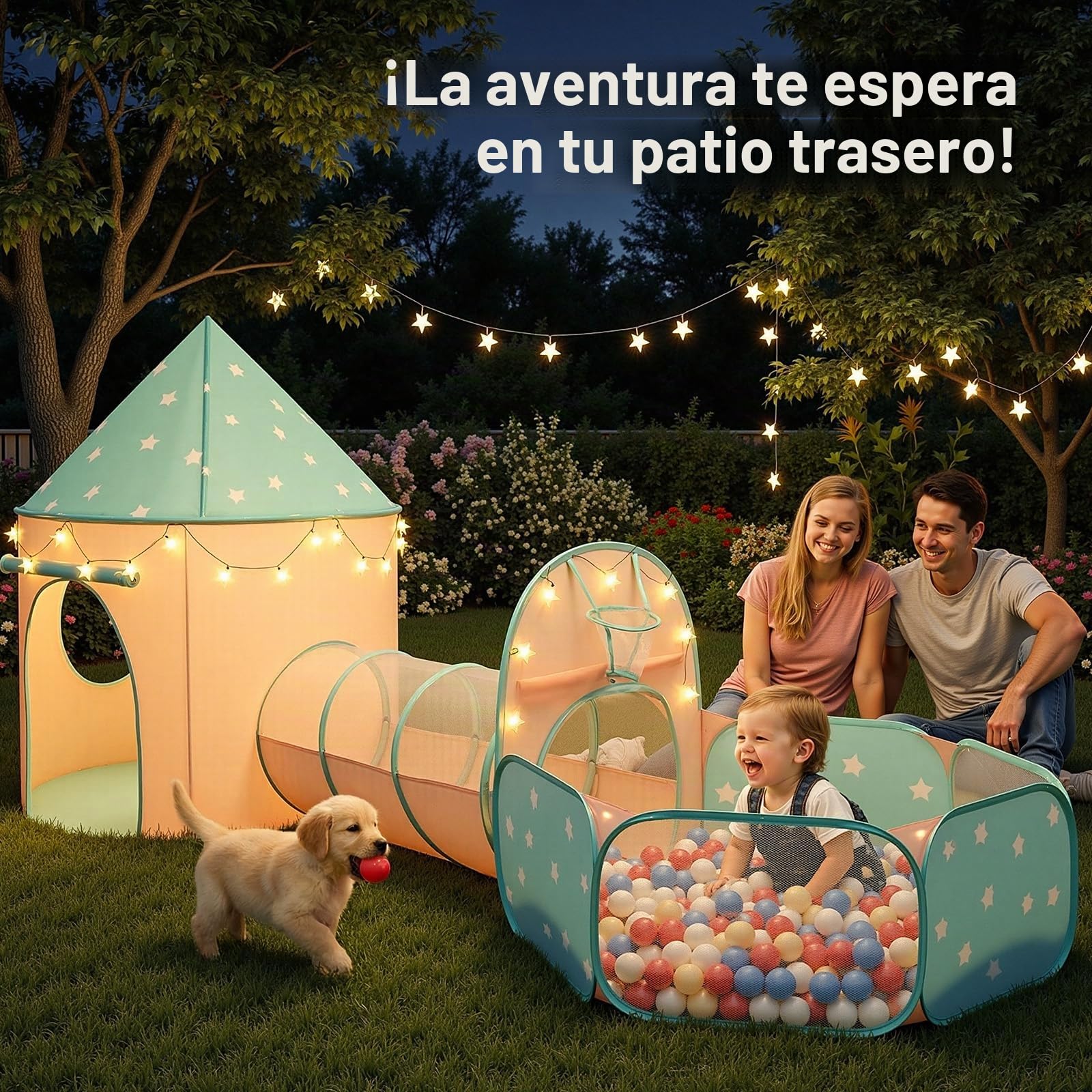 SISTICKER Tienda de Juego Infantil Piscina de Bolas: 3 en 1 Pop Up Túnel Plegable Bolsa de Almacenamiento Exterior Interior(sin Pelotas) - Bebé Juguete para Cumpleaños(Orange Green)