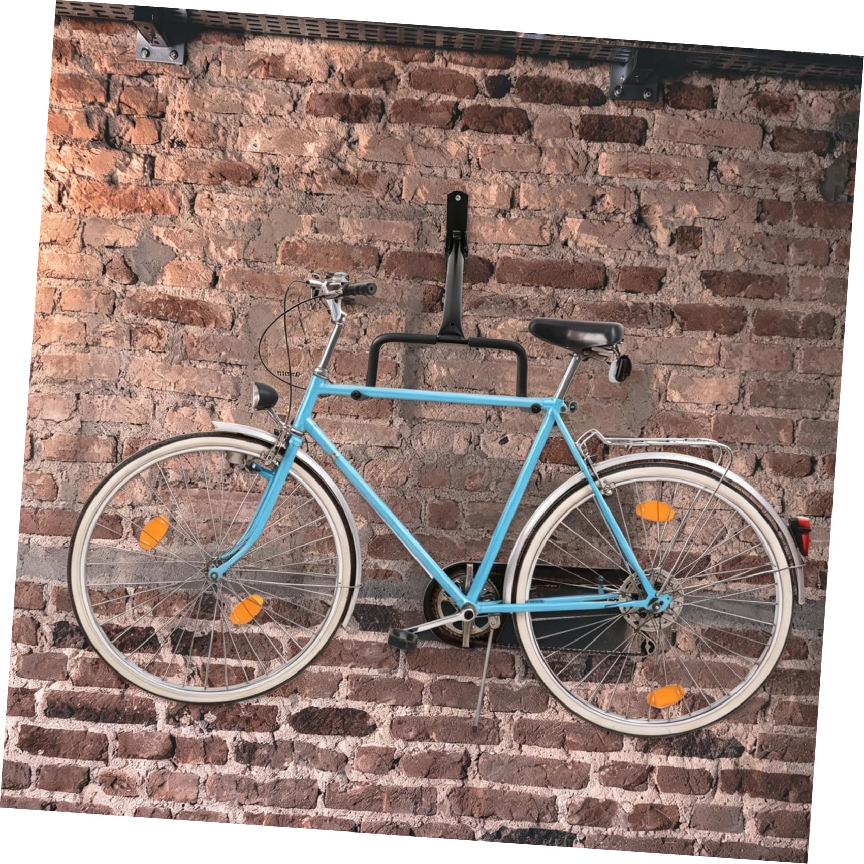 Supporto Salvaspazio p e Acciaio Parete Bicicletta per Pieghevole Nero, Gancio Doppio Mountain Bike, Garage e Capannone
