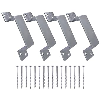 4 Pack Heavy Duty 2x4 Door Barricade Brackets |1 Pair Closed Bar Holder with Screws| 2.5 Wide Closed Barricade Bracket for 2 by 4 Board 4