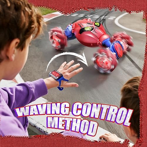 Miniatura 8 de V993 Auto de acrobacias RC con detección de gestos, S-Pider RC Juguetes para niños y niñas de 8 a 14 años, juguete de deriva controlado a mano y con