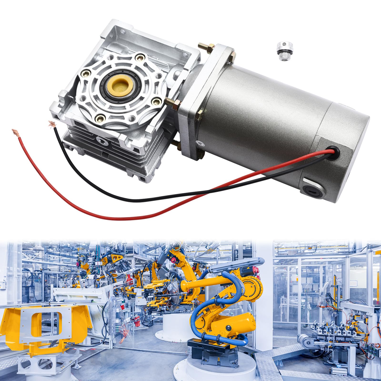 Motor de engranaje CC, 12 V de alto par reductor, reductor de engranaje helicoidal, engranaje reductor de engranaje, velocidad de 1800 rpm para equipos, lijadoras, fresadoras, máquinas de impresión