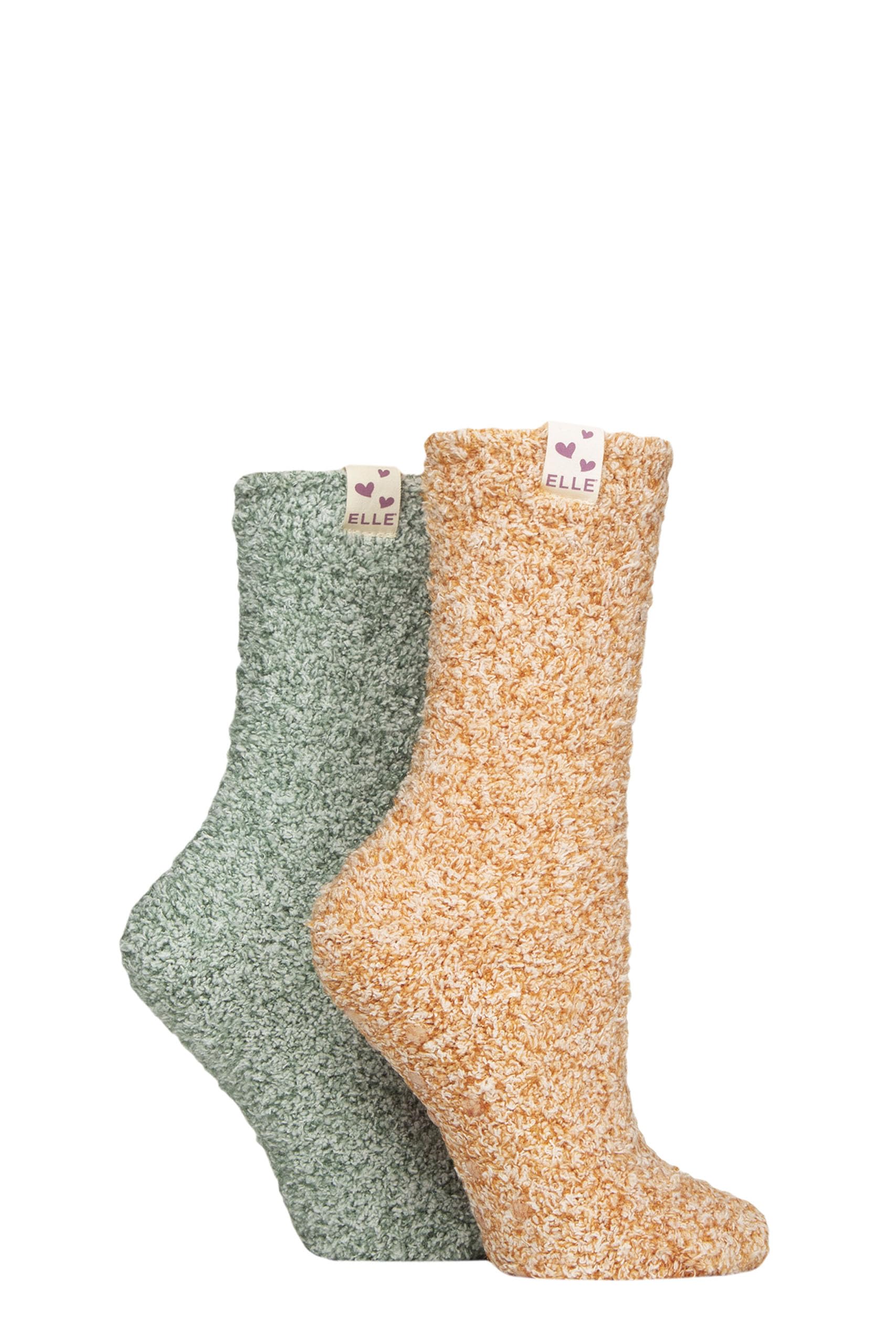 Elle Women's Marmalade Bed & Slipper Socks - Soft, Cosy & Warm In Many Colours For Home And Lounging, A Gift Idea For Christmas Pack Of 2 Size 4-8