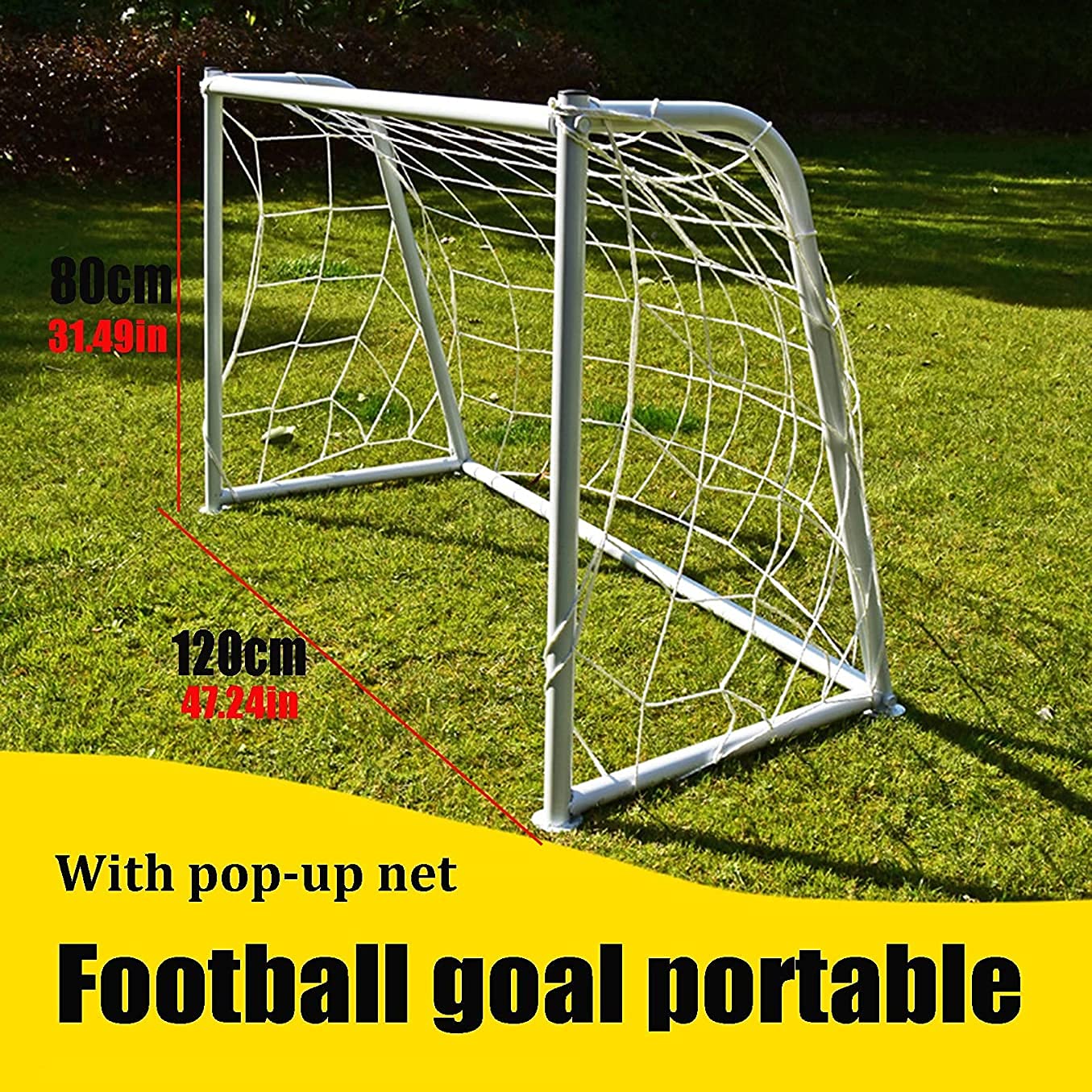 Porta da Calcio per Bambini Cremagliera da allenamento per bambini per giardino di casa Parco giochi per bambini Porta da calcio Porta da calcio in acciaio portatile all'aperto con rete pop-up HSWYJJP