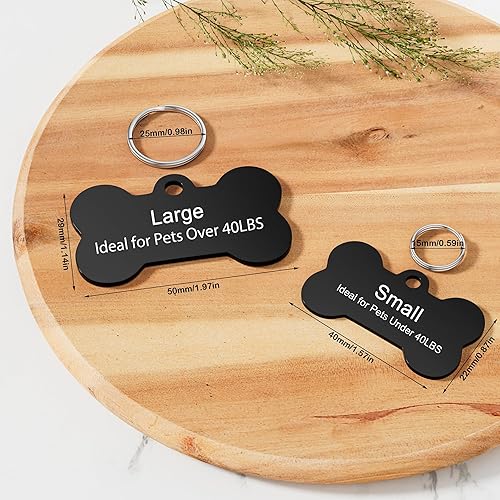 Miniatura 3 de Etiquetas de identificación personalizadas para mascotas, etiquetas grabadas con 5 líneas de acero inoxidable para mascotas, etiquetas de