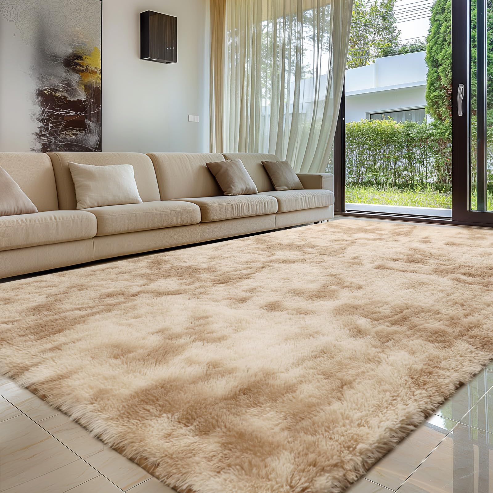 Sour LemonRugs Living Room 160x230cm, Grey Area Rugs for Bedroom, Washable Anti Slip Extra Large Shaggy Soft Rug Fluffy Modern Floor Carpets Mat Beside Carpet for Kids Living Room