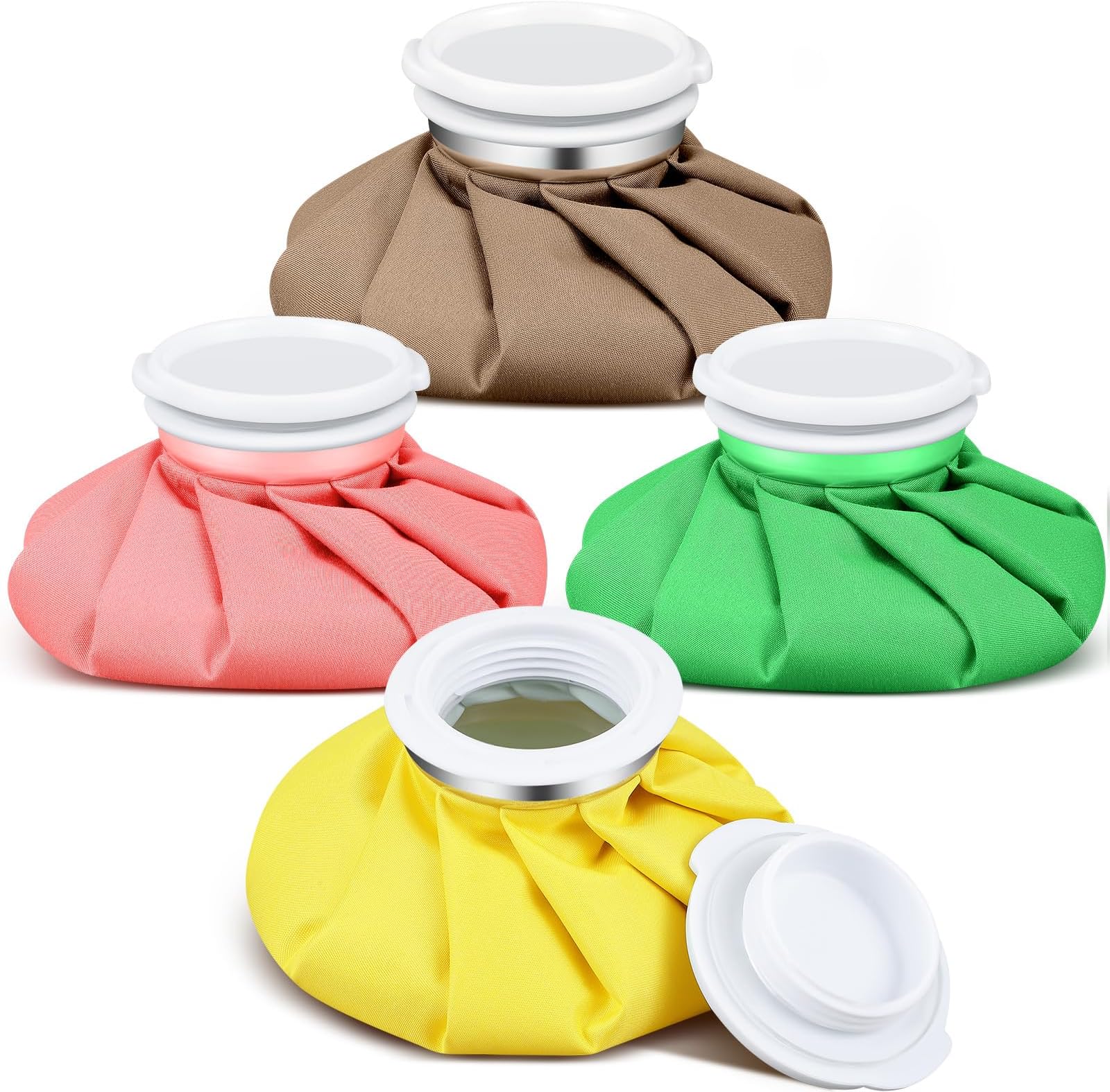 Honoson 4 Pack Reusable Ice Pack and Hot Water Bag for Adults for Hot & Cold No-Leak Elastic Breathable Ice Bag(Vivid Pure Style)