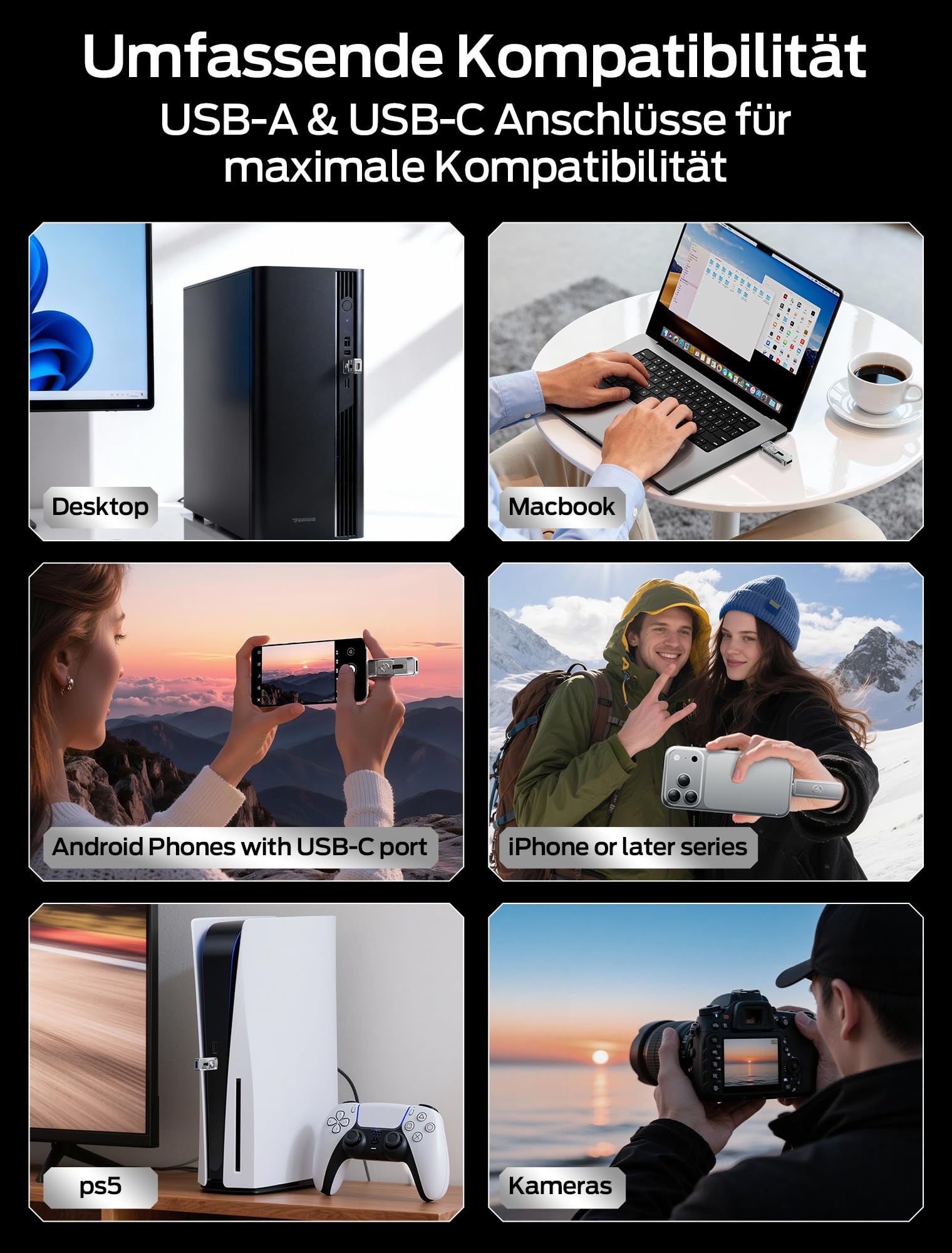 MOVE SPEED Externe SSD 512GB, Upgrade 1050MB/s Externe Festplatte mit USB-C & USB-A Dual-Anschluss, USB 3.2 Gen 2 PSSD Schiebe-Design für iPhone 17/16/15 Pro, Samsung, Android, Mac, PC, PS5