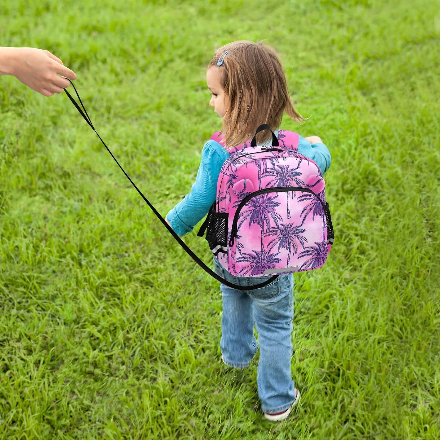 Coconut Palms Drawing Toddler Harness Backpack for Boys Girls 3-6 Years Kids Backpack with Anti Lost Safety Leash Baby Travel Bag for Walking Preschool Travel