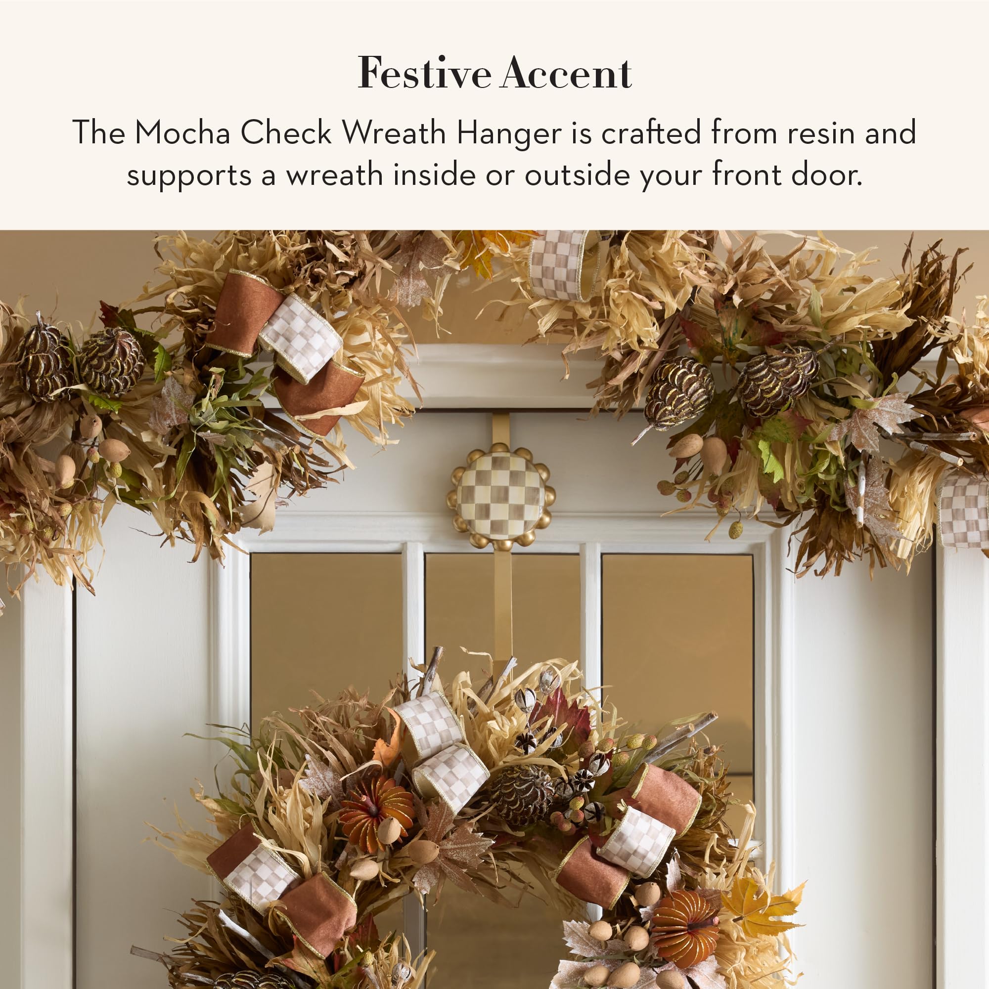 Amazon.com: MACKENZIE-CHILDS Wreath Hanger, Brown-and-White Mocha