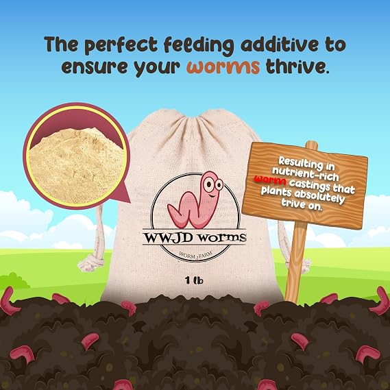 Mineral Rich Worm Food for Nightcrawlers and Red Wigglers, 1 Pound