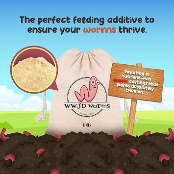 Mineral Rich Worm Food for Nightcrawlers and Red Wigglers, 1 Pound