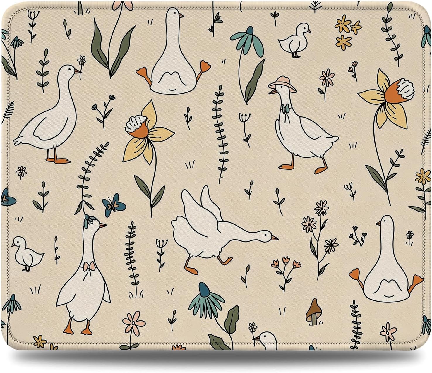 HONLUNG Silly Goose Mouse Pad,Goose Gifts for Women,Cute Duck Small Mousepad for Home Office Dorm Desk Accessories Computers Laptop,9.4x7.9 Inch