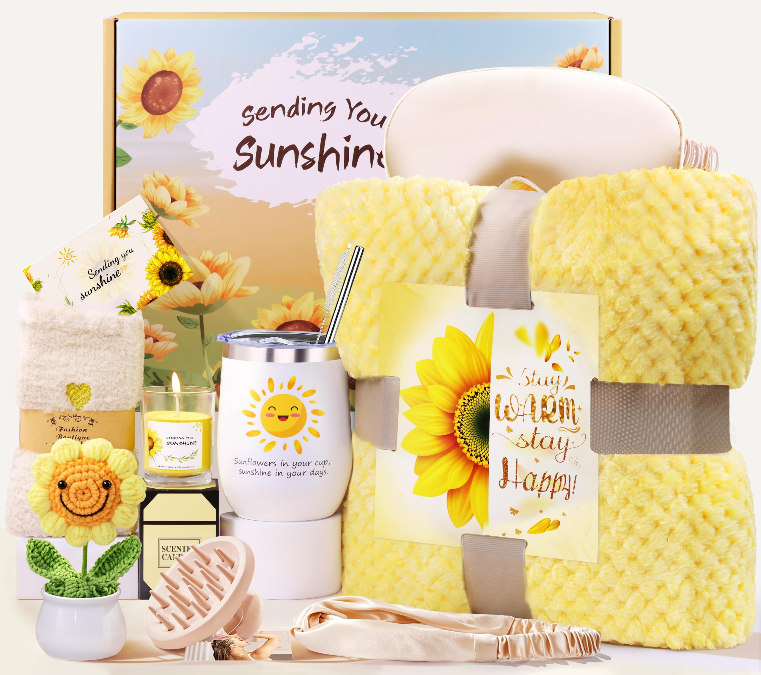 LIVEHITOP Cadeaus voor Vrouwen, Verjaardagscadeau voor Vrouwen, Cadeau Verjaardag Vriendin met Flanellen Deken Moeder, Zus, Beste Vriendin Cadeauset Valentijnsdag Moederdag Kerstdag