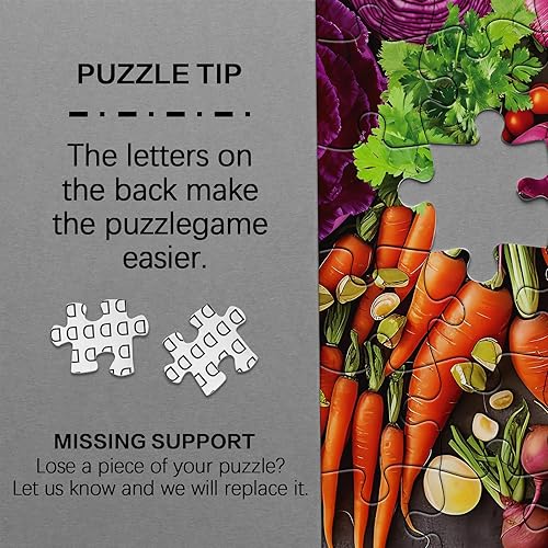 Miniatura 7 de Rompecabezas de jardín de verduras para adultos de 1000 piezas, rompecabezas de vegetales, rompecabezas de obras de arte veganas frescas, hermosos y