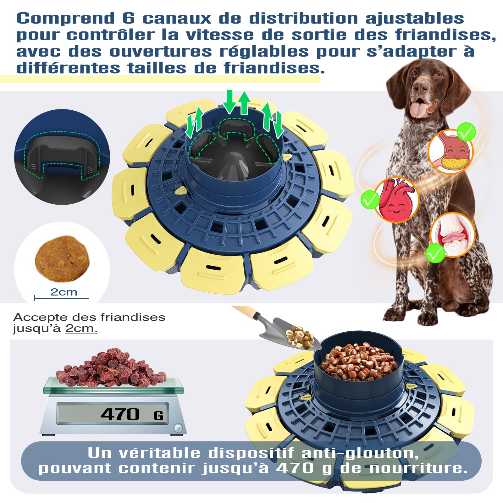 KADTC Jouet Puzzle interactif 3‑en‑1 avancé pour Chiens intelligents (Petits, Moyens et Grands) – Jouet Distributeur de friandises Stimulant pour l’entraînement cognitif et la Stimulation mentale