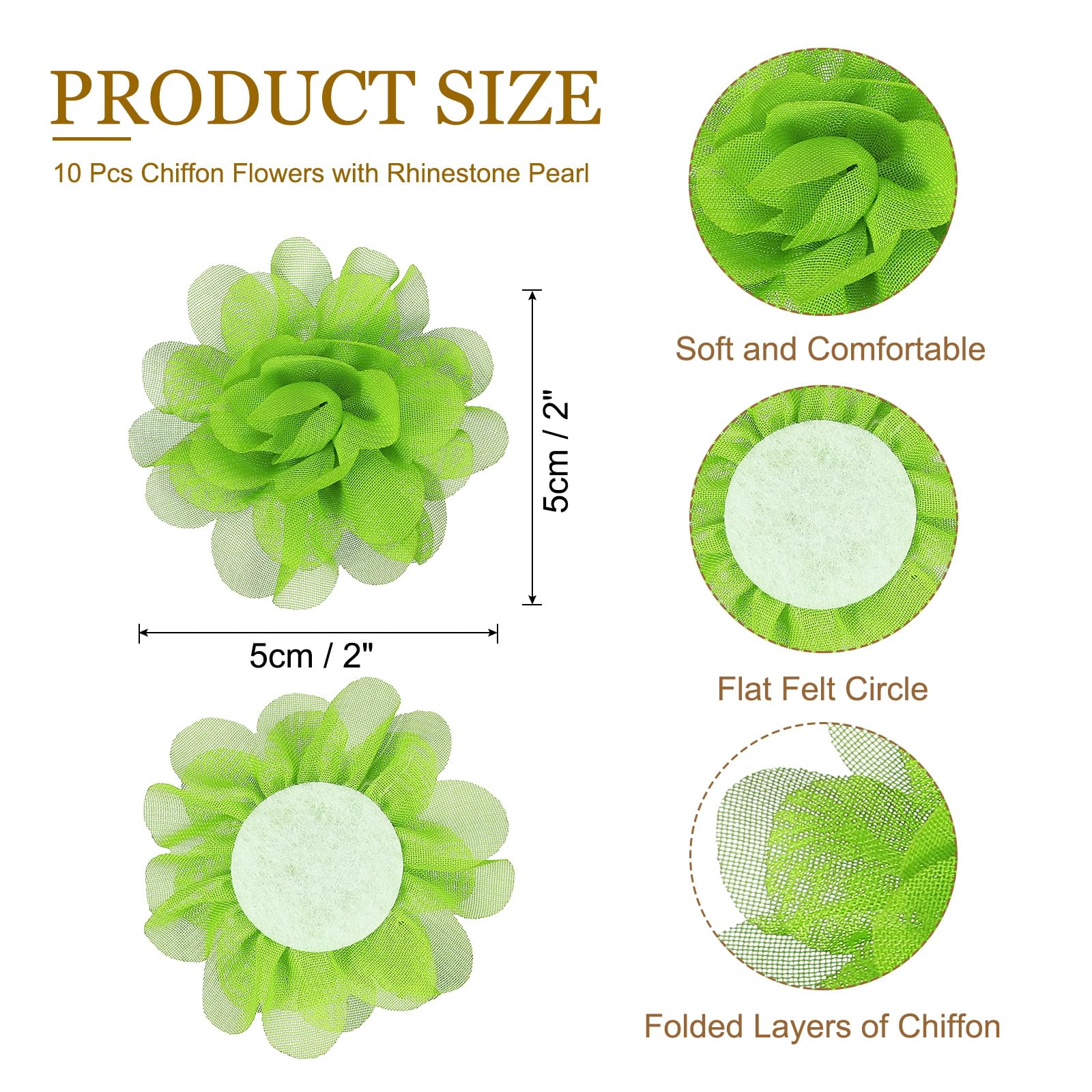 PATIKIL 2" Chiffon Flowers - Image 2