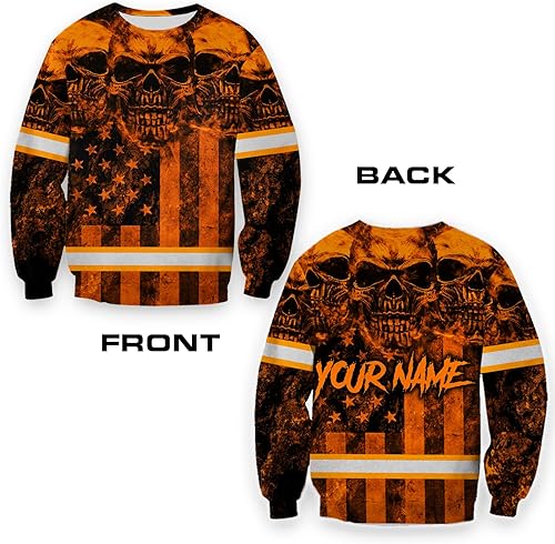 Miniatura 3 de Camiseta de alta visibilidad con bandera de EE. UU., con nombre personalizado, ropa de trabajo de seguridad reflectante, caminantes