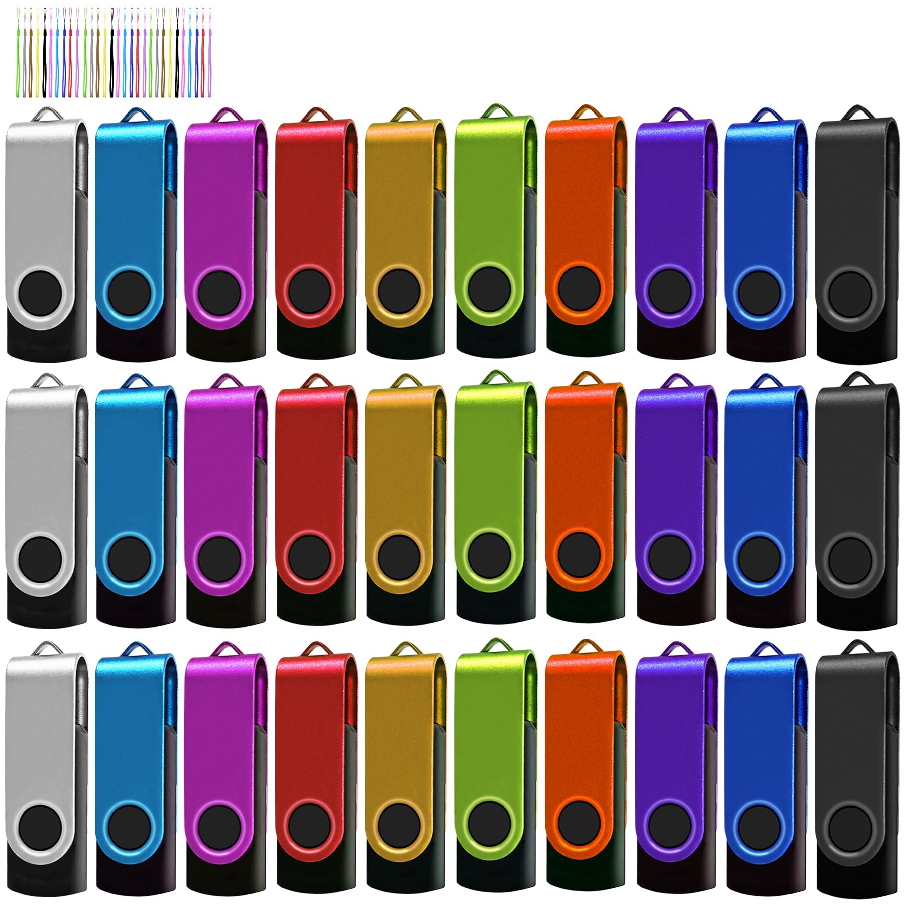 Nicepiten - Unidad flash USB 2.0 de 1 GB a granel, paquete de 50 unidades - Color