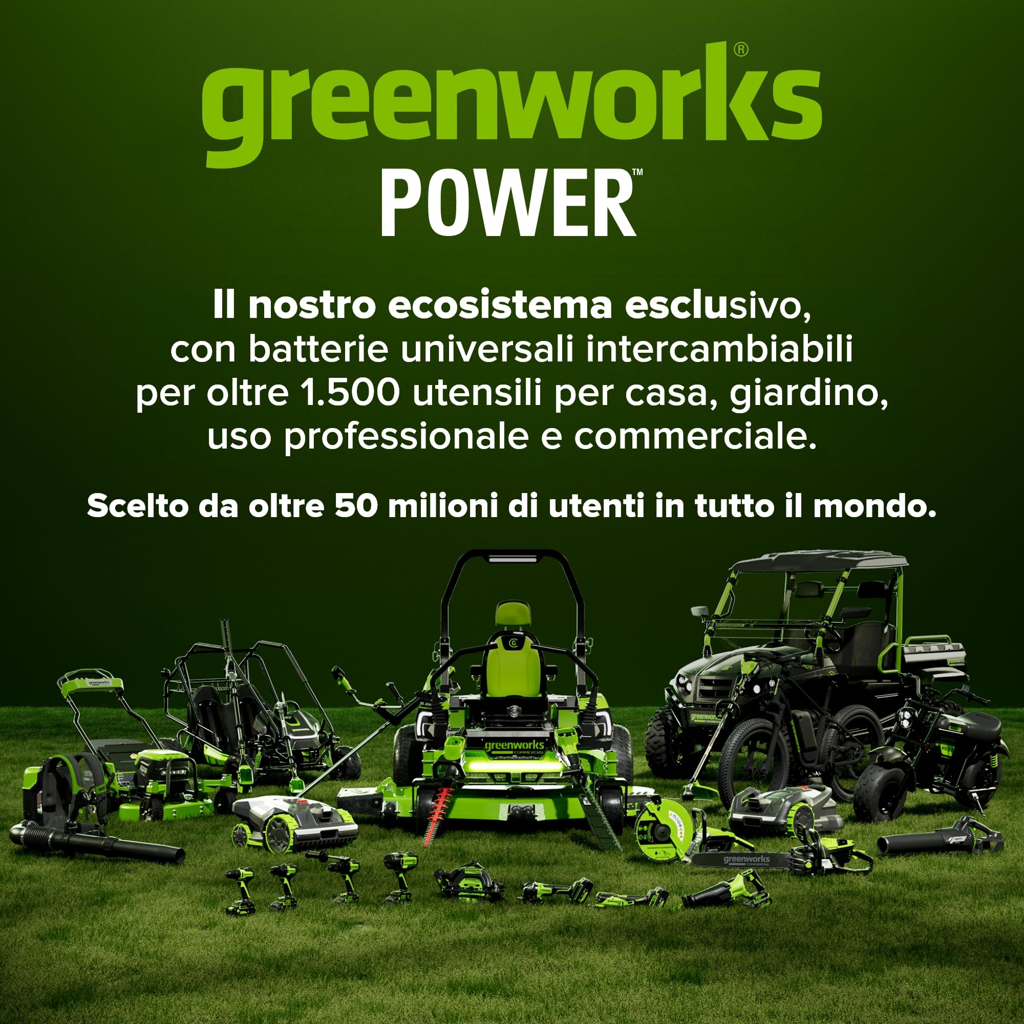 Greenworks 48V(24V x 2) Soffiatore Assiale a Batteria, Velocità Aria 217 Km/h, 16.4m³/min, Potente Tubo Soffiatore Assiale Controllo di Velocità Elettronico Senza Batteria e Caricatore BL48L00-01