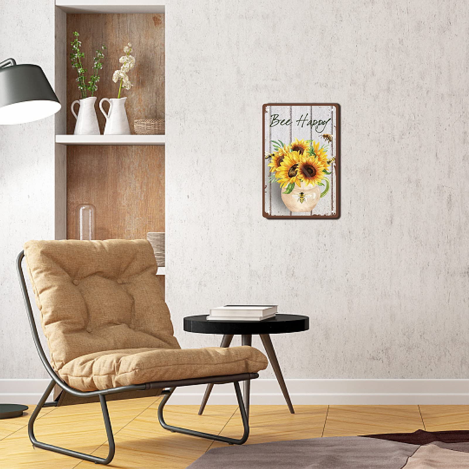 Targa Decorativa Vintage CREATCABIN - Vaso In Metallo, 30x20 Cm, Per Pareti - Foto 6