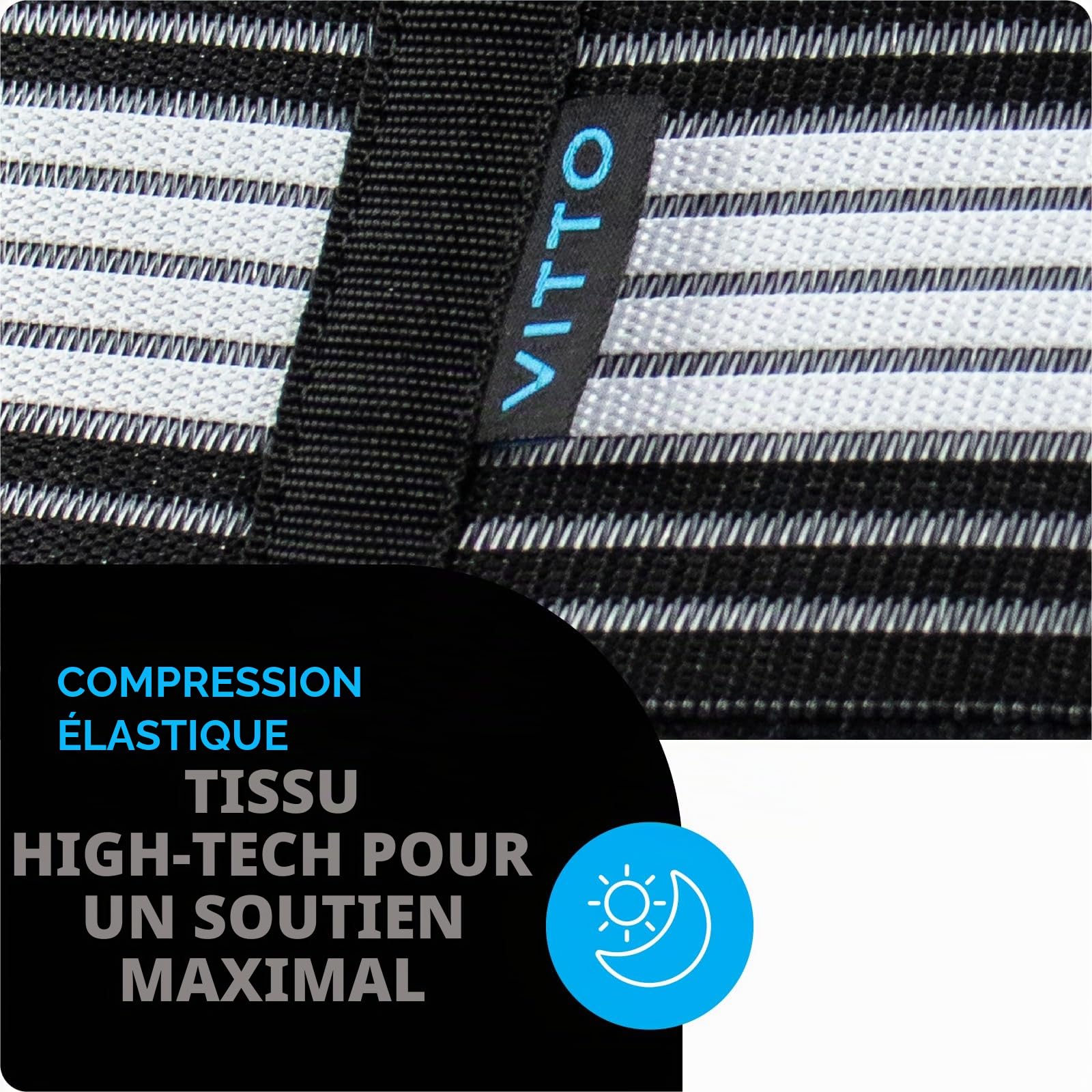 VITTO Sacroiliac SI Ceinture de hanche – Durable et antidérapant pour le bas du dos et du bassin pour homme et femme – Soulagement de la douleur pour la sciatique, le bassin, les lombaires