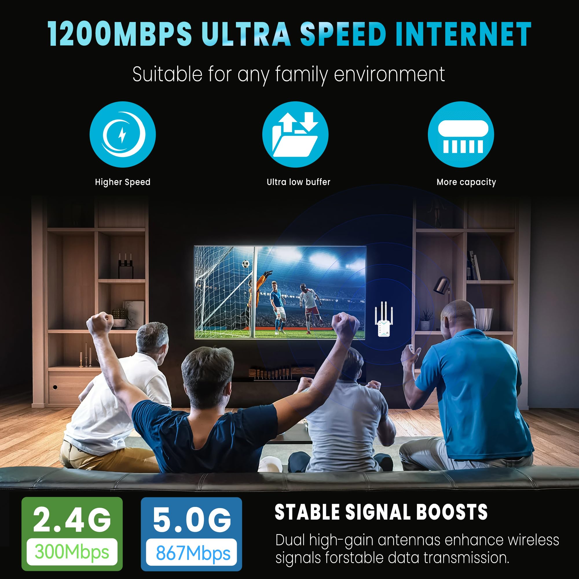 The AllTough 2026 WiFi Extender is designed to blanket large homes with strong, reliable WiFi signals.