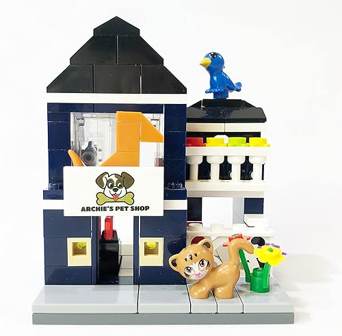 Brick Loot Exclusivo modelo Mini City Archie Pet Shop  Juego de 155 piezas diseñado a medida  Compatible con Lego y otros modelos de marcas