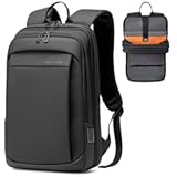FENRUIEN Work Backpack for Men&comma; Water Resistant Expandable Backpack with USB C Charging Port&comma; Black 15&period;6 Laptop Backpack