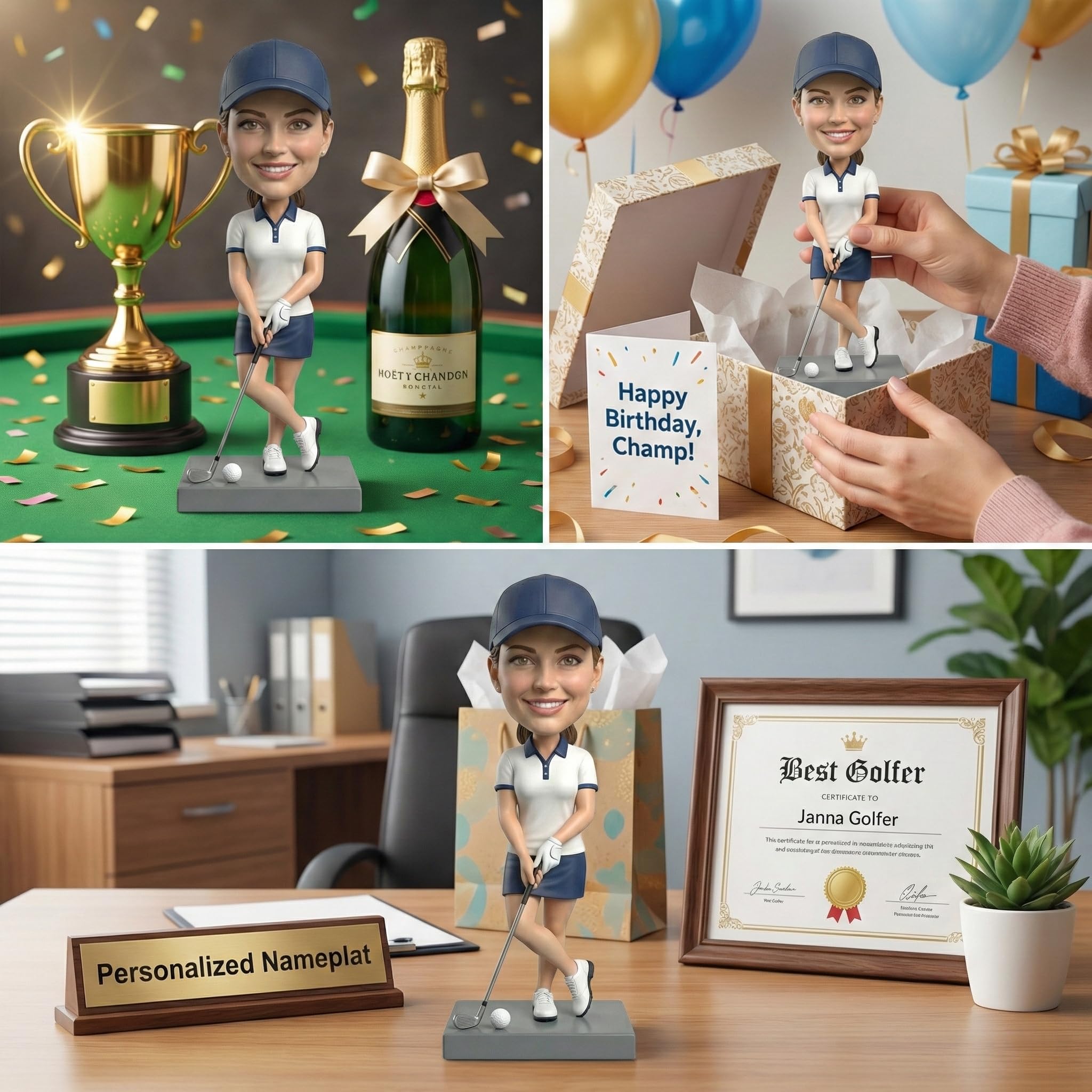Figura de jugador de fútbol con cabeza destrozada personalizada de una foto hecha a mano de arcilla polimérica Balón de fútbol Regalo único de cumpleaños, recuerdo del equipo o