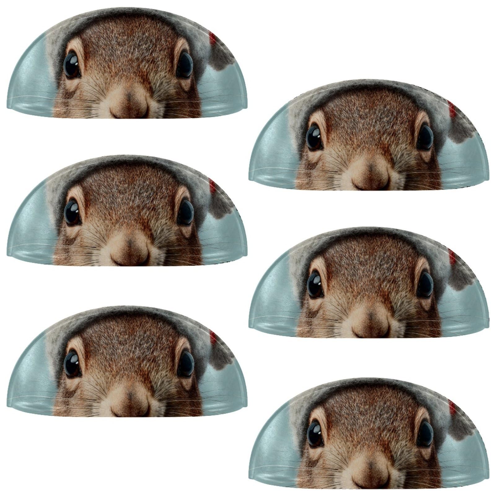 etoenbrc 6 Pcs 3.4 Inch PBT Cup Cabinet Pulls Squirrel Christmas Hat Drawer Handles, Kitchen Hardware Pulls for Cupboard,Wardrobe,Dresser Drawer