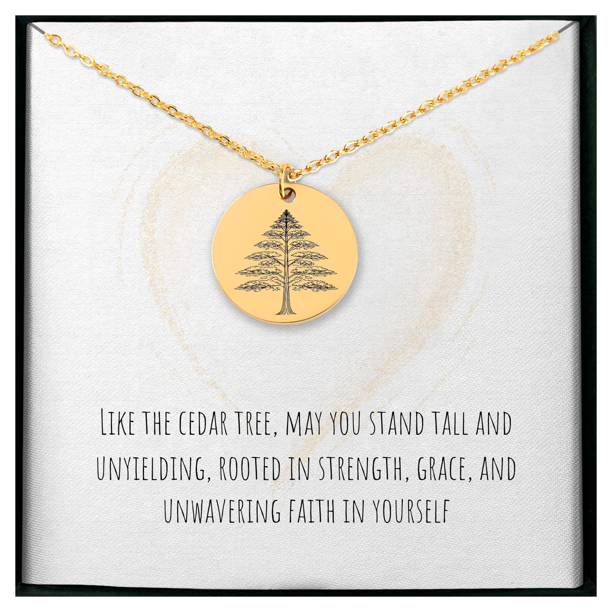 Personalized Cedar Tree Necklace with Engraved Charm - Handmade Custom Nature Woodland Forest Pendant Jewelry - Pine Tree Gift for Outdoors Hiking