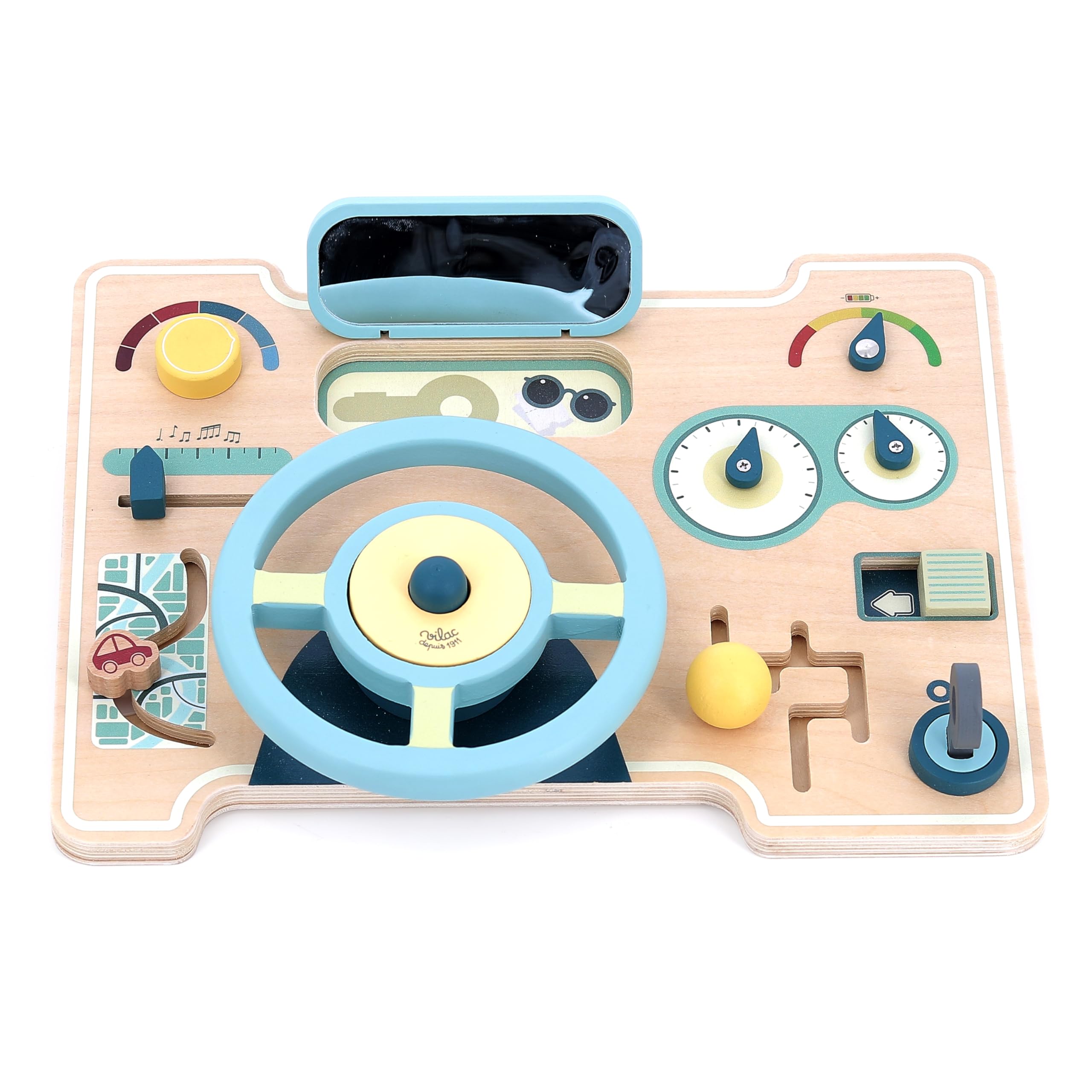 Vilac - Ma Première Voiture Tableau d'Activités - Bébés 12 Mois+