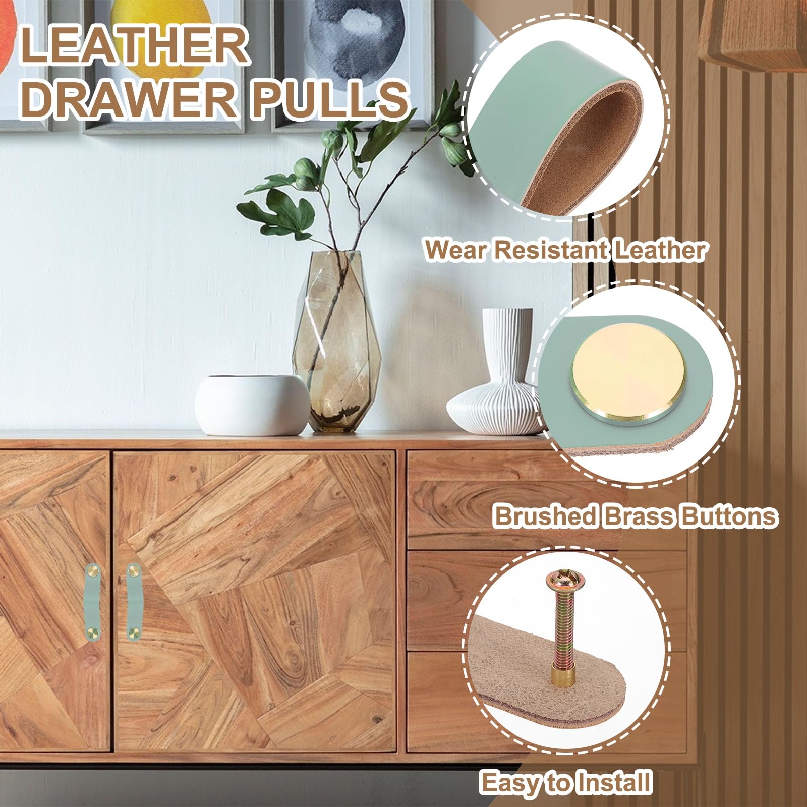 PATIKIL Leather Drawer Pulls - Image 3