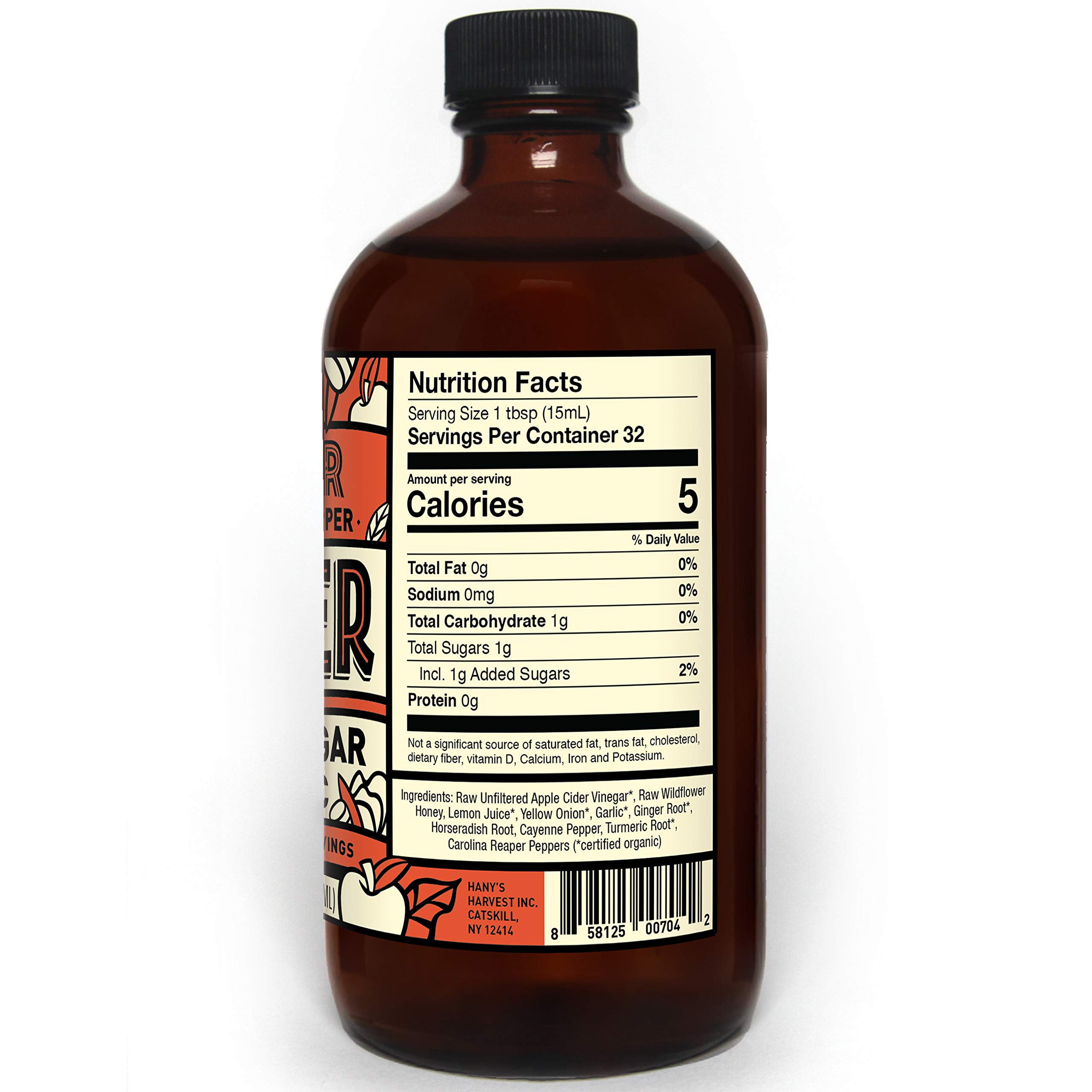 Hany's All Natural Carolina Reaper Fire Cider Tonic with Raw Unfiltered