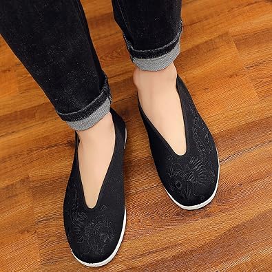 Chinese Slip Ons Shoes Traditional Old Beijing Shoes Kung Fu Tai Chi Cloth Shoes Unisex