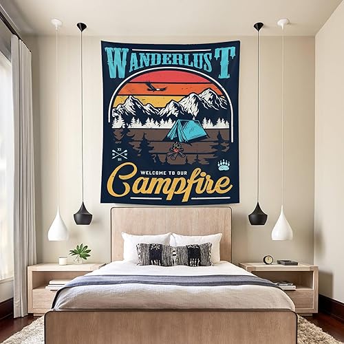Miniatura 2 de thuizen Tapiz de 60 pulgadas para colgar en la pared, decoración de aventura, pancarta de campamento, carteles de campamento, decoraciones temáticas