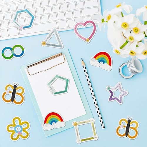 Vista 94 de 80 calcomanías sensoriales de ansiedad con citas inspiradoras, tiras texturizadas tranquilas, para alivio de la salud mental, calcomanías