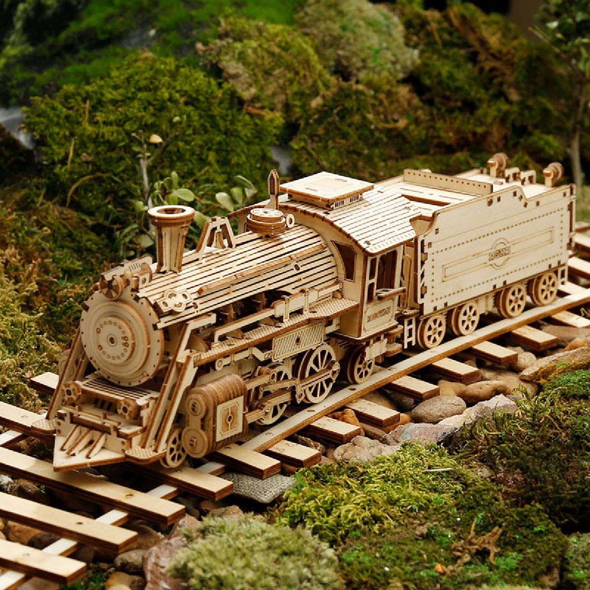 ROKR Prime Steam Express 3D Wood Puzzle 1:80 Scale Model Train MC501