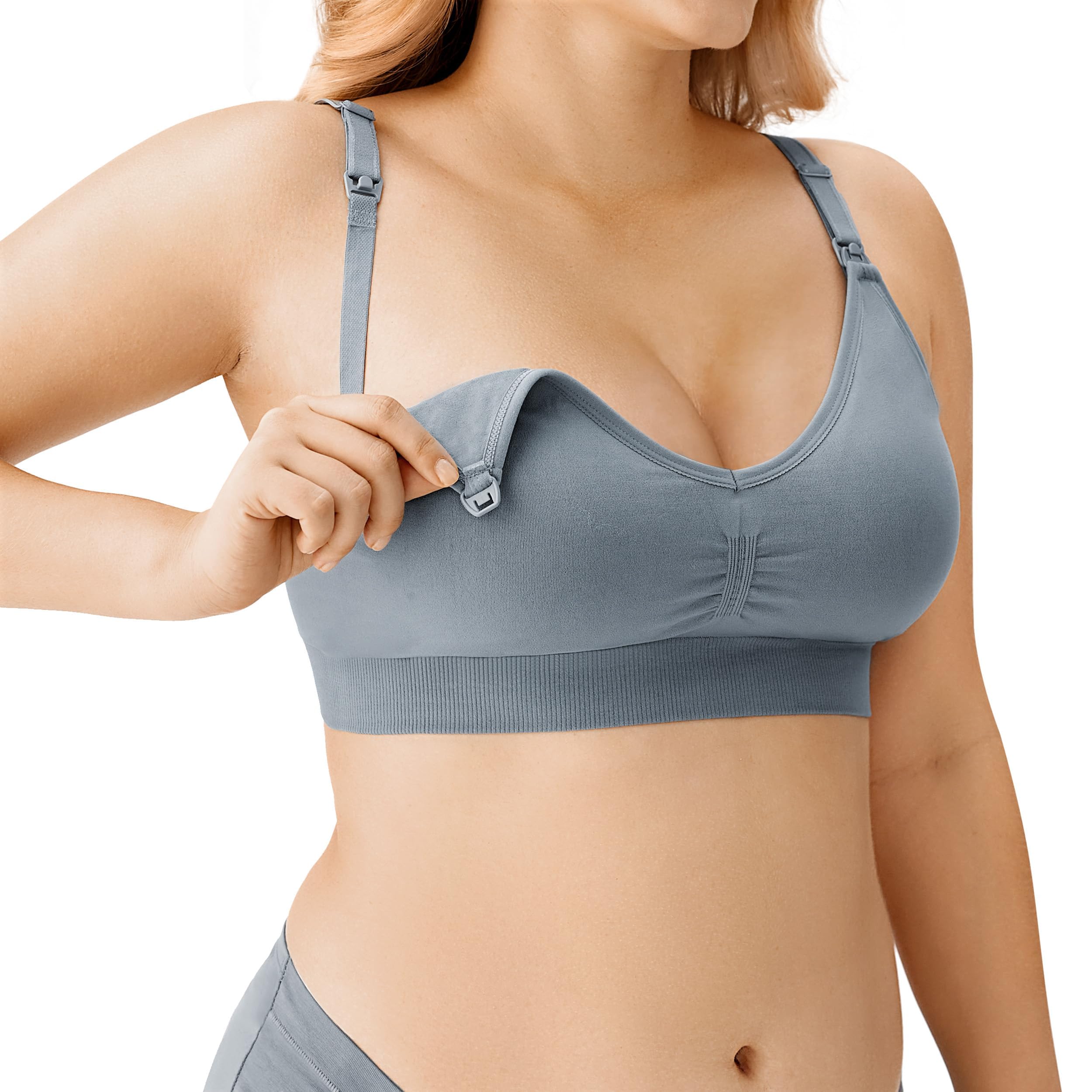 HBselect 3 PCS Reggiseno Allattamento con Estensione Reggiseno Bra Donna Morbido e Traspirante Reggiseno Senza Ferretto e Senza Cuciture