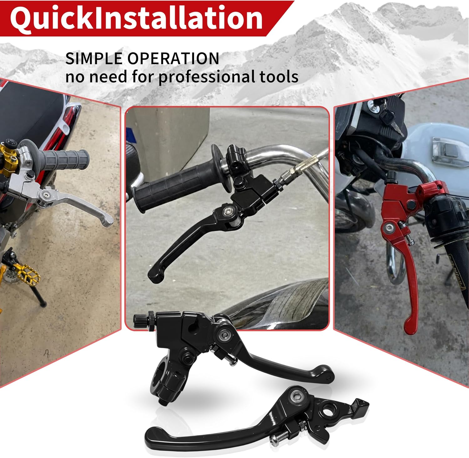 Dirt Bike Folding Clutch Brake Lever Set - 7/8" (22mm) Aluminum Levers for Motocross 110cc 125cc 140cc Pit Bikes, Compatible with TTR125 SSR Xmotos Apollo 125 and More (Black)