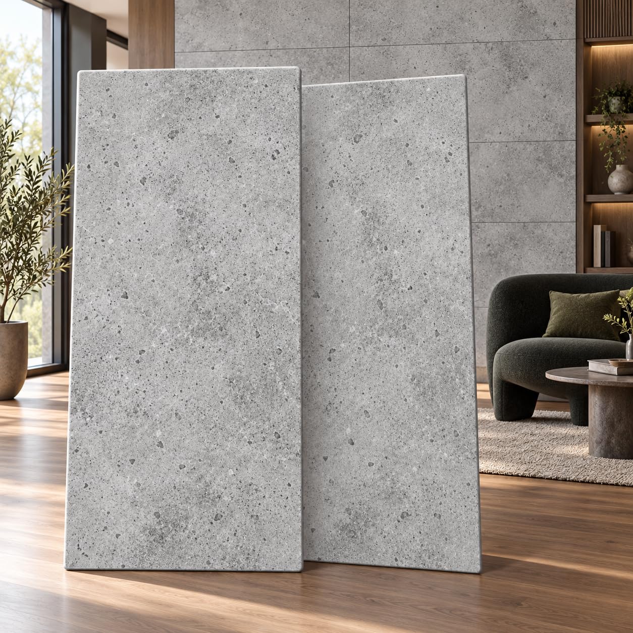 Polystyrol Paneele, Styropor Deckenpaneele XL Wandpaneele, Dekoren, Betonlook Beton Imitat Decken - Wandverkleidung, 3mm dick - 100x50cm 2m²