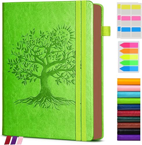 Diario vintage de cuero, cuaderno rayado de 300 páginas con páginas numeradas, cuaderno A5 para mujeres y hombres, diario de viaje, diario para