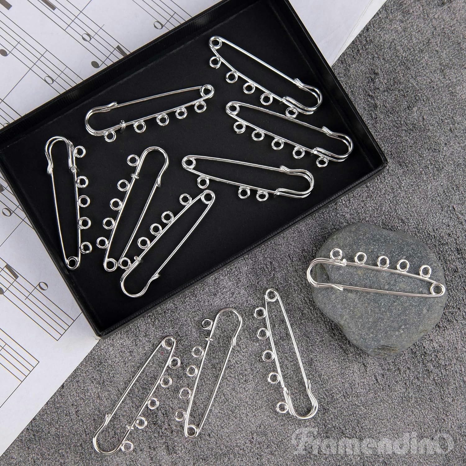 20 alfileres Grandes de Metal 90 mm con 5 Agujeros y presillas for Hacer broches