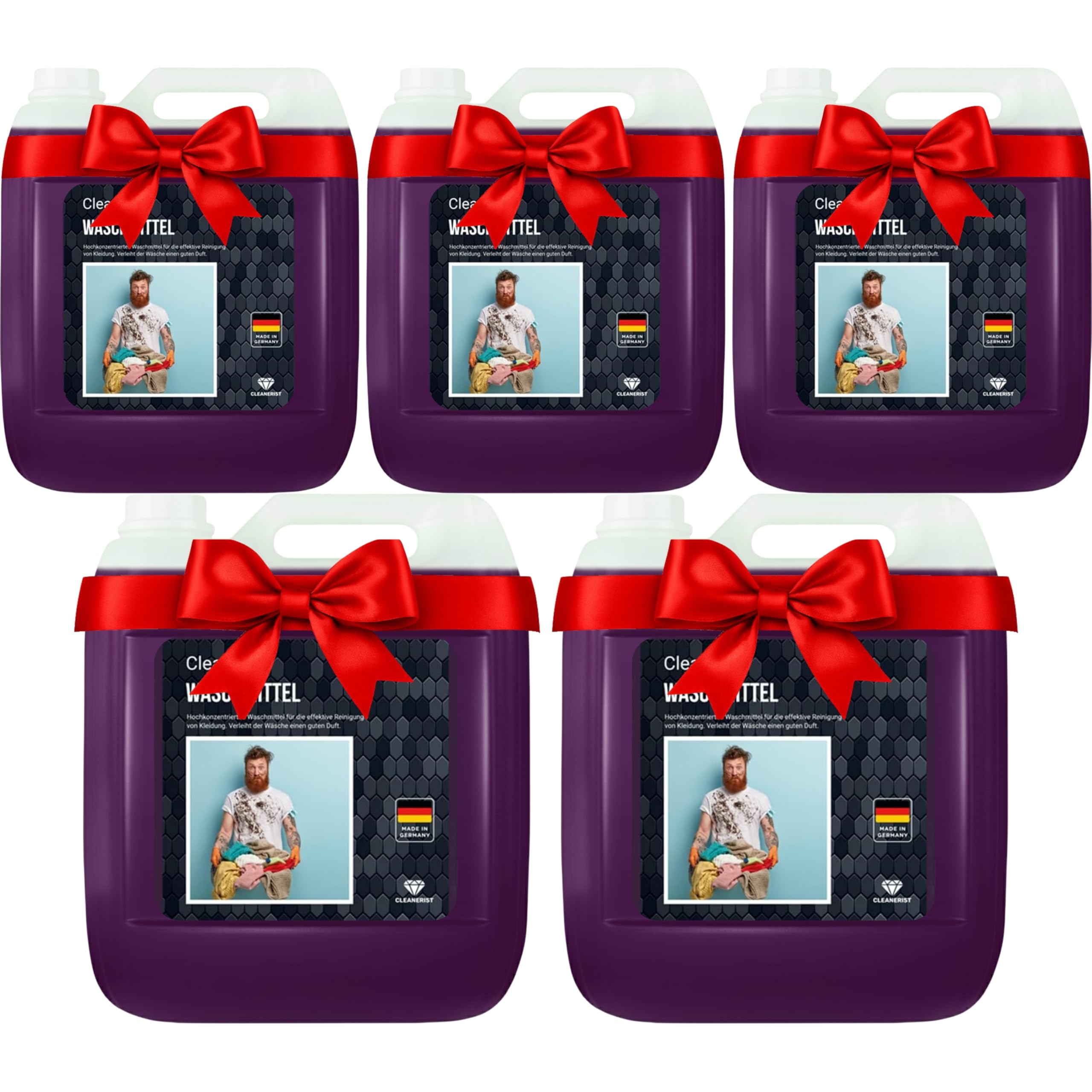 Cleanerist - Detersivo liquido nero per 875 lavaggi scuri - 5x 5L di concentrato per bucato liquido per nero e scuro - XXL detersivo con profumo fresco per 20-95°C, invece di capsule, polvere