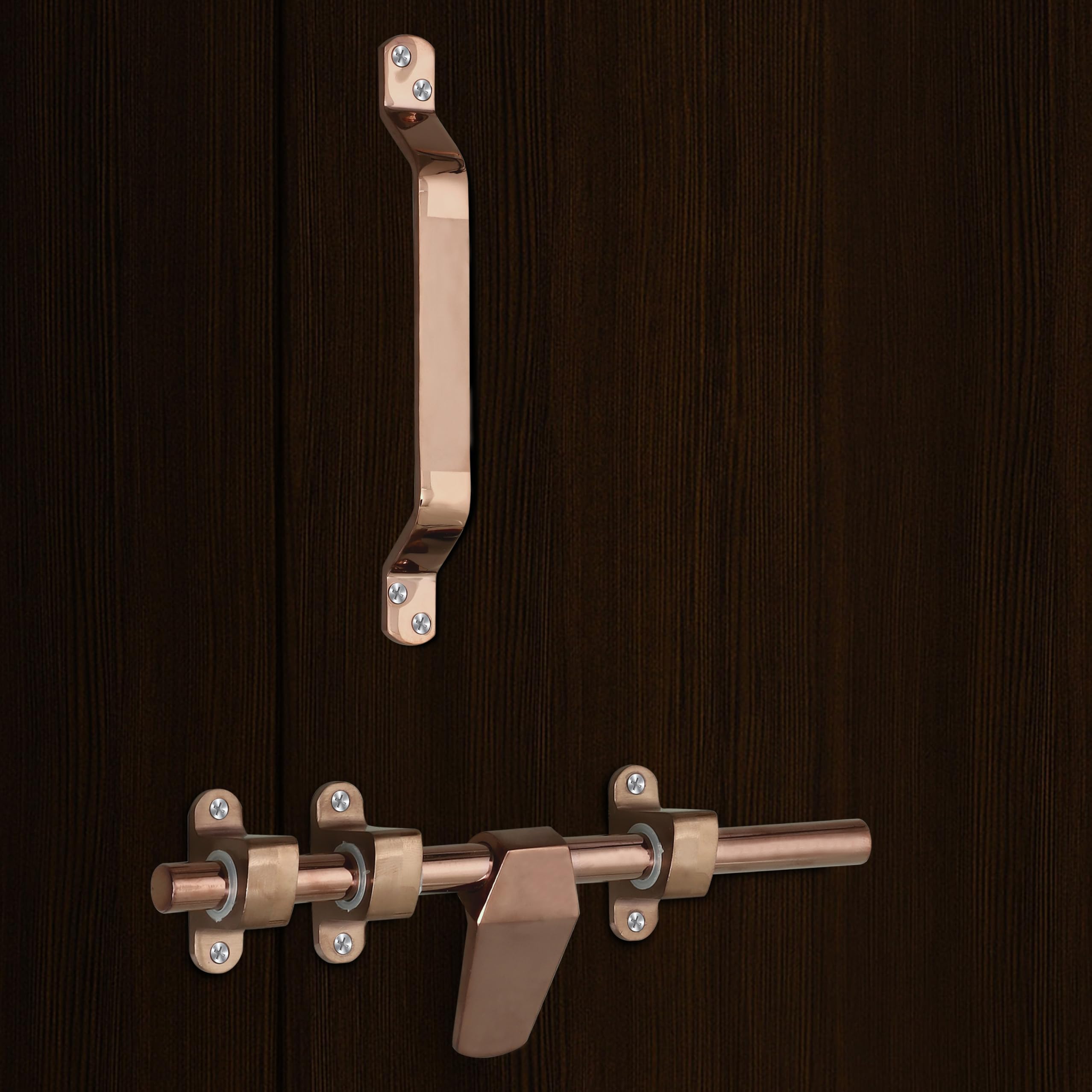 Plantex Stainless Steel Door Kit for Single Door/Door Hardware/Door Accessories (10 inch Al-Drop,8 inch Latch, 8 inch 2 Handles,7 inch Tower Bolt and 4 inch Door Stopper) - (DK-07-PVD Rose Gold) — Amazon image 6