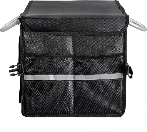 Miniatura 9 de Frcctre Organizador de maletero de coche con tapa, pequeño organizador plegable de 28 litros, contenedor de almacenamiento impermeable de poliéster
