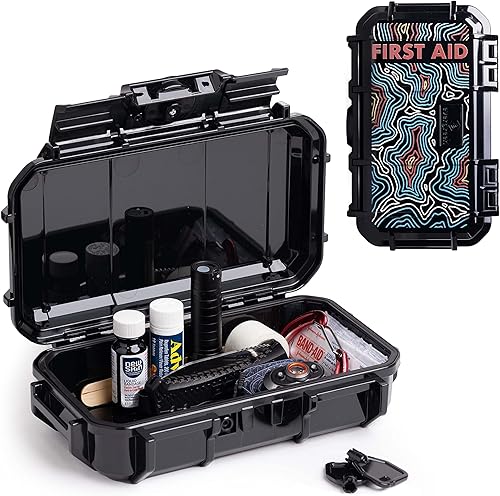 Evergreen X Seahorse 56 - Caja de bloqueo de medicamentos, tamaño mediano, kit de primeros auxilios, a prueba de niños, caja de medicamentos con