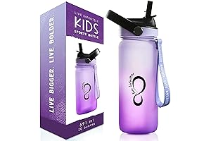 Live Infinitely Infinity Water Bottle for Kids: 20oz, Leakproof, with Easy Sip...